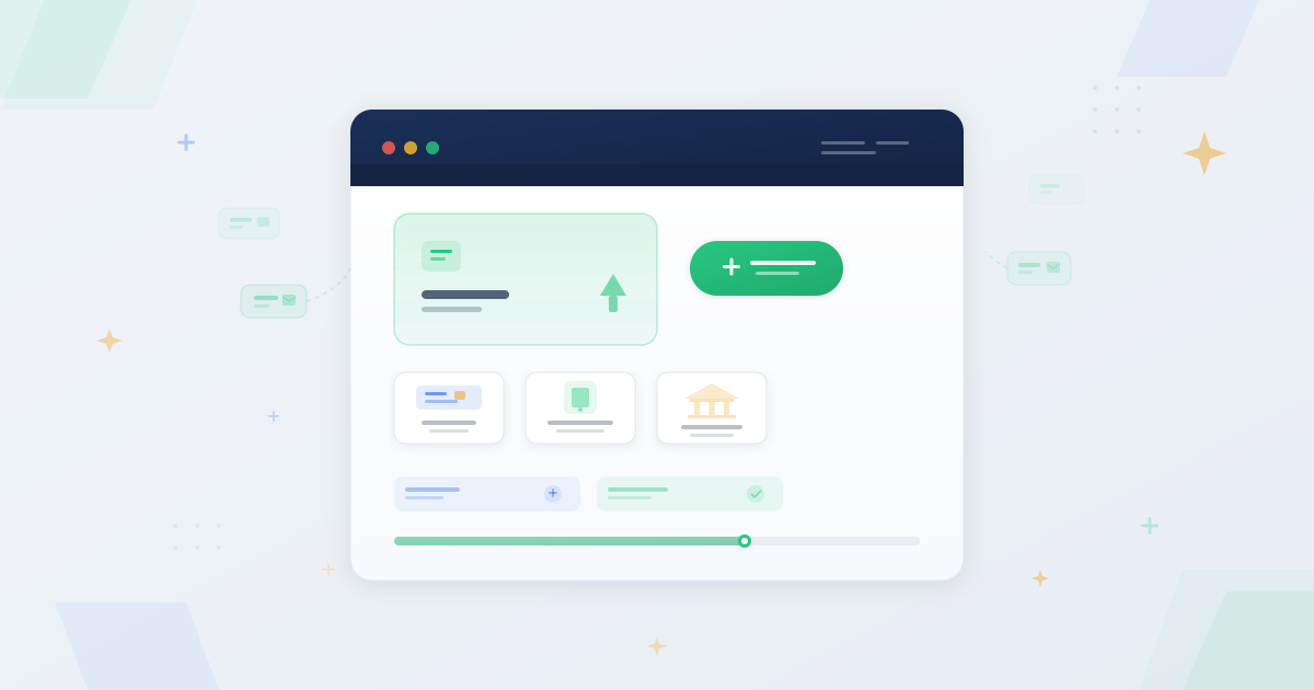 Account dashboard showing balance top-up with wallet, payment method icons, and SMS credit units being added