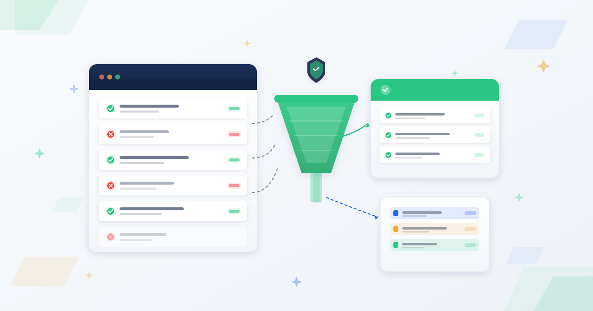 Contact list with filter funnel separating active from inactive subscribers showing email list management best practices