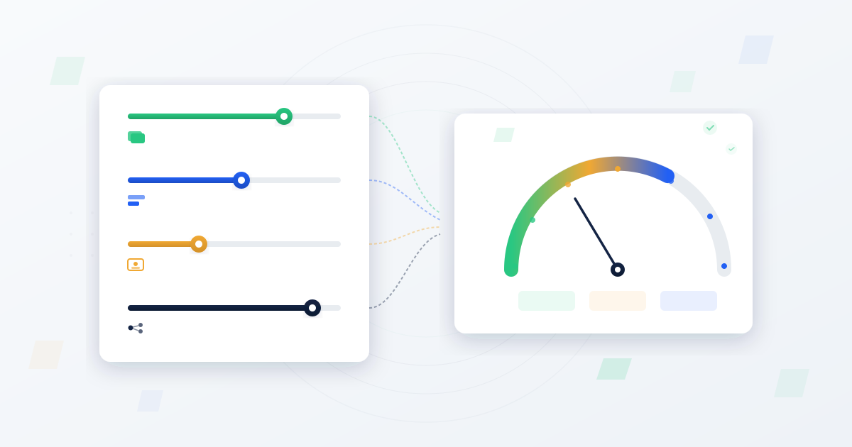 Four cost levers — volume, message length, sender ID, and route quality — feeding into a pricing gauge, illustrating what determines bulk SMS cost